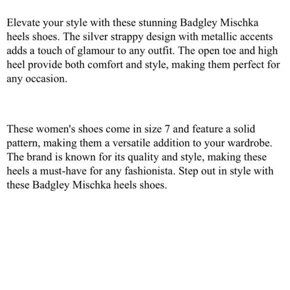 Badgley Mischa Women’s Heels Shoes Silver Metallic Strappy Open Toe Size 7 - Picture 6 of 6